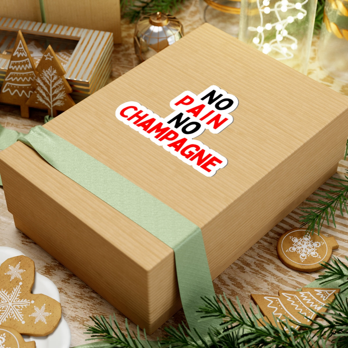 No Pain, No Champagne Kiss-Cut Stickers