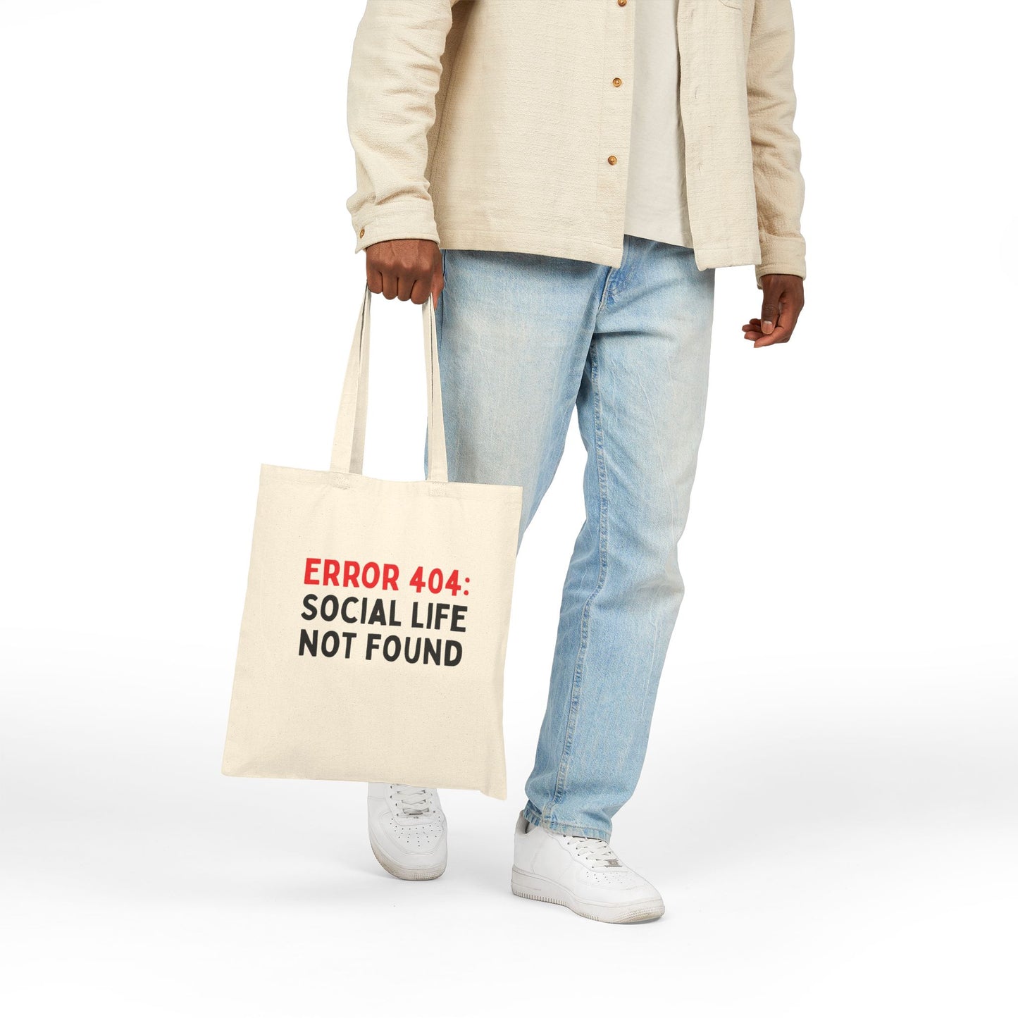 Error 404: Social life Not Found Tote Bag