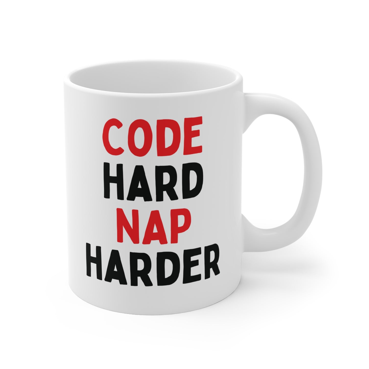 Code Hard, Nap Harder Mug