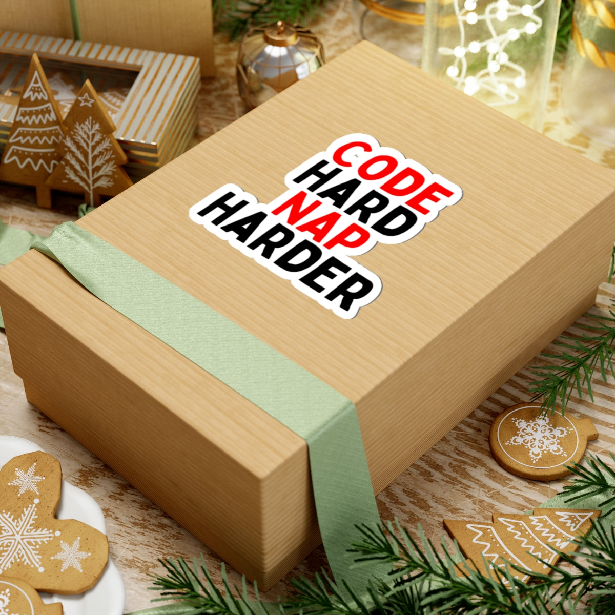 Code Hard, Nap Harder Kiss-Cut Stickers