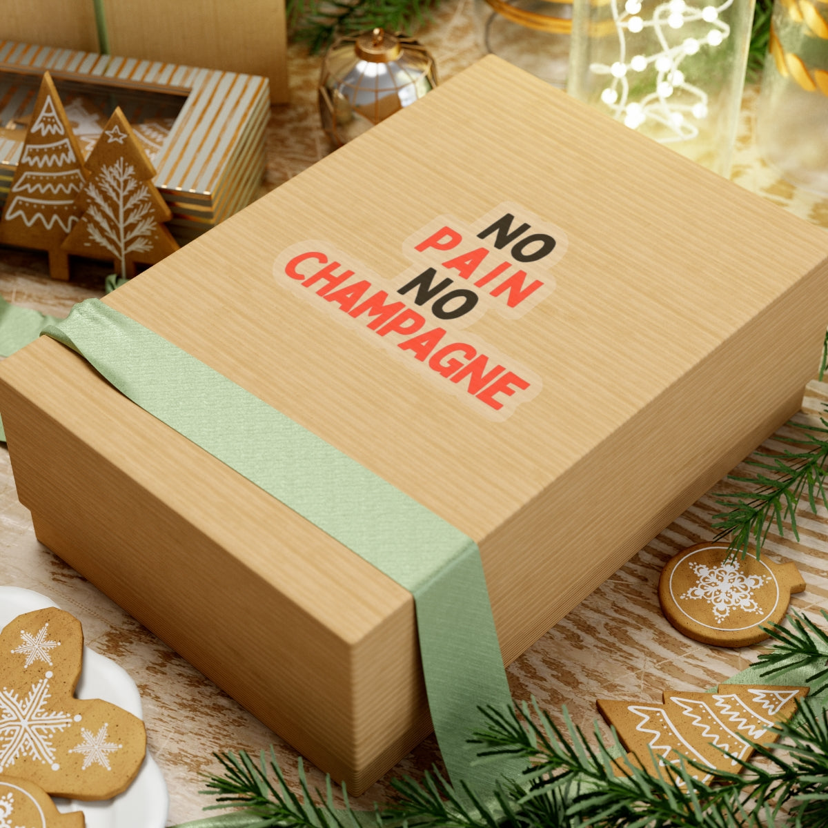No Pain, No Champagne Kiss-Cut Stickers