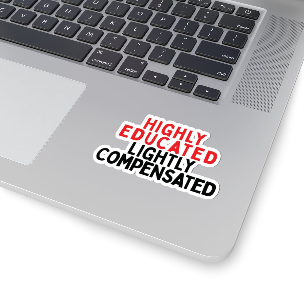 Highly Educated, Lightly Compensated Kiss-Cut Stickers