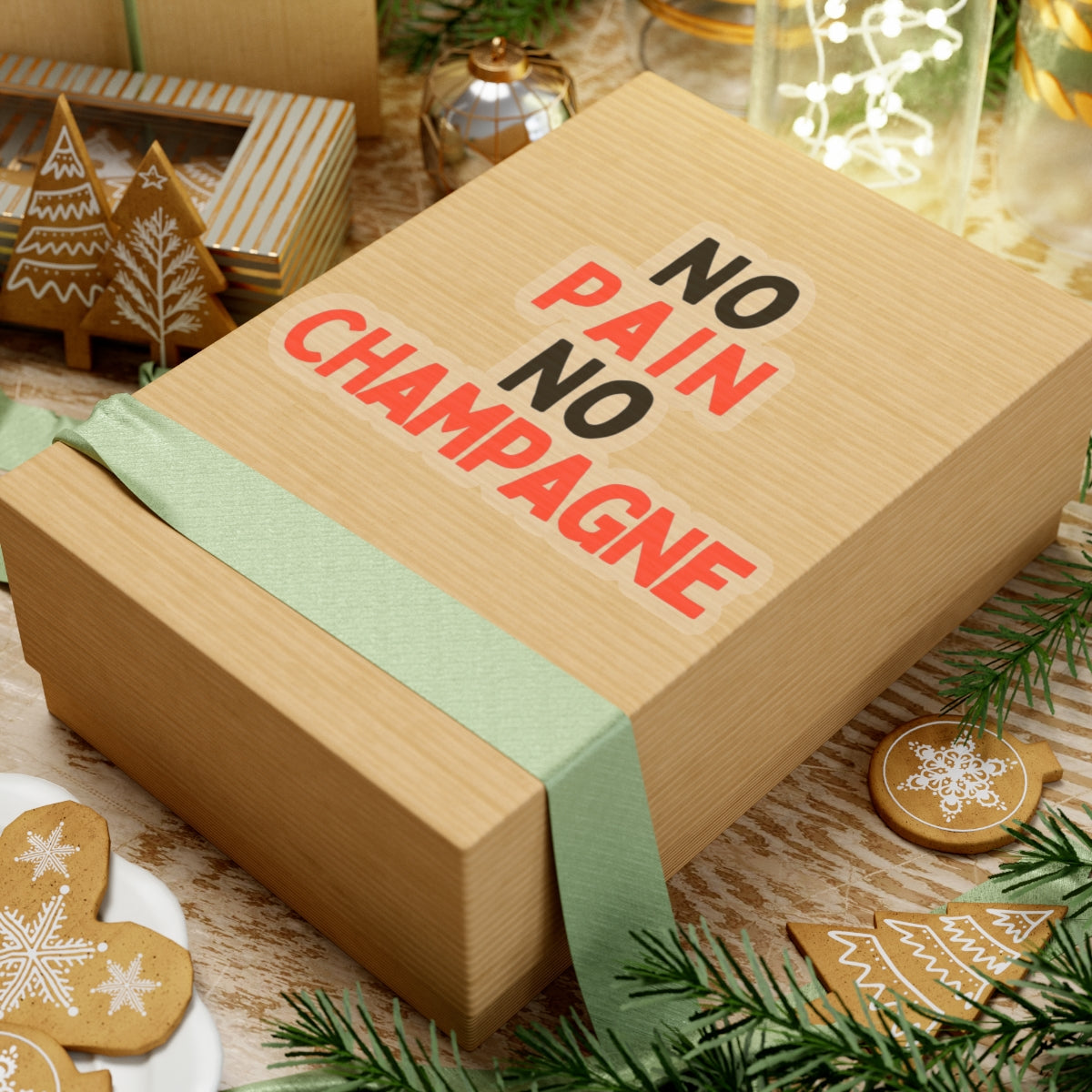 No Pain, No Champagne Kiss-Cut Stickers