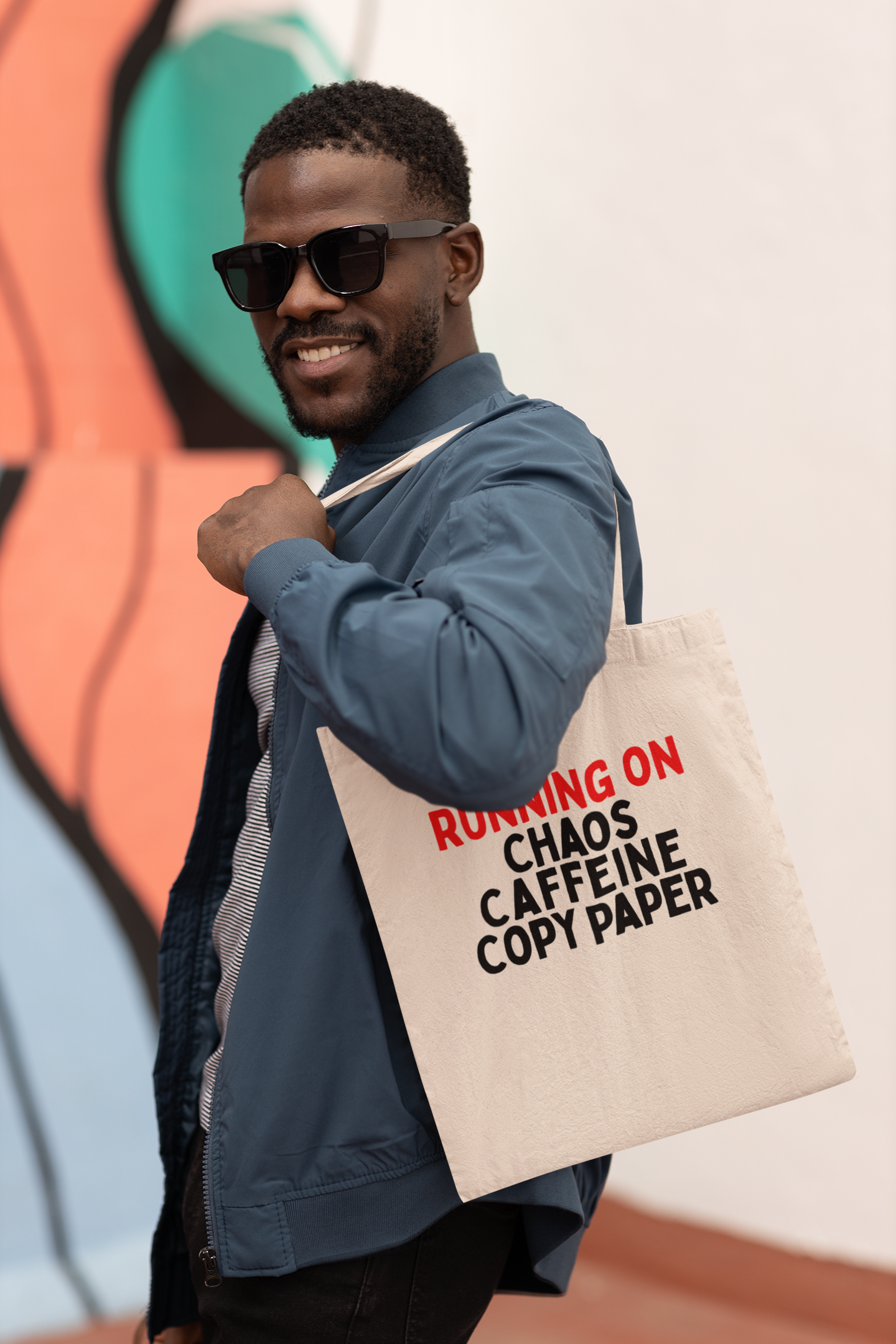 Running On Chaos, Caffeine, Copy Paper Tote Bag