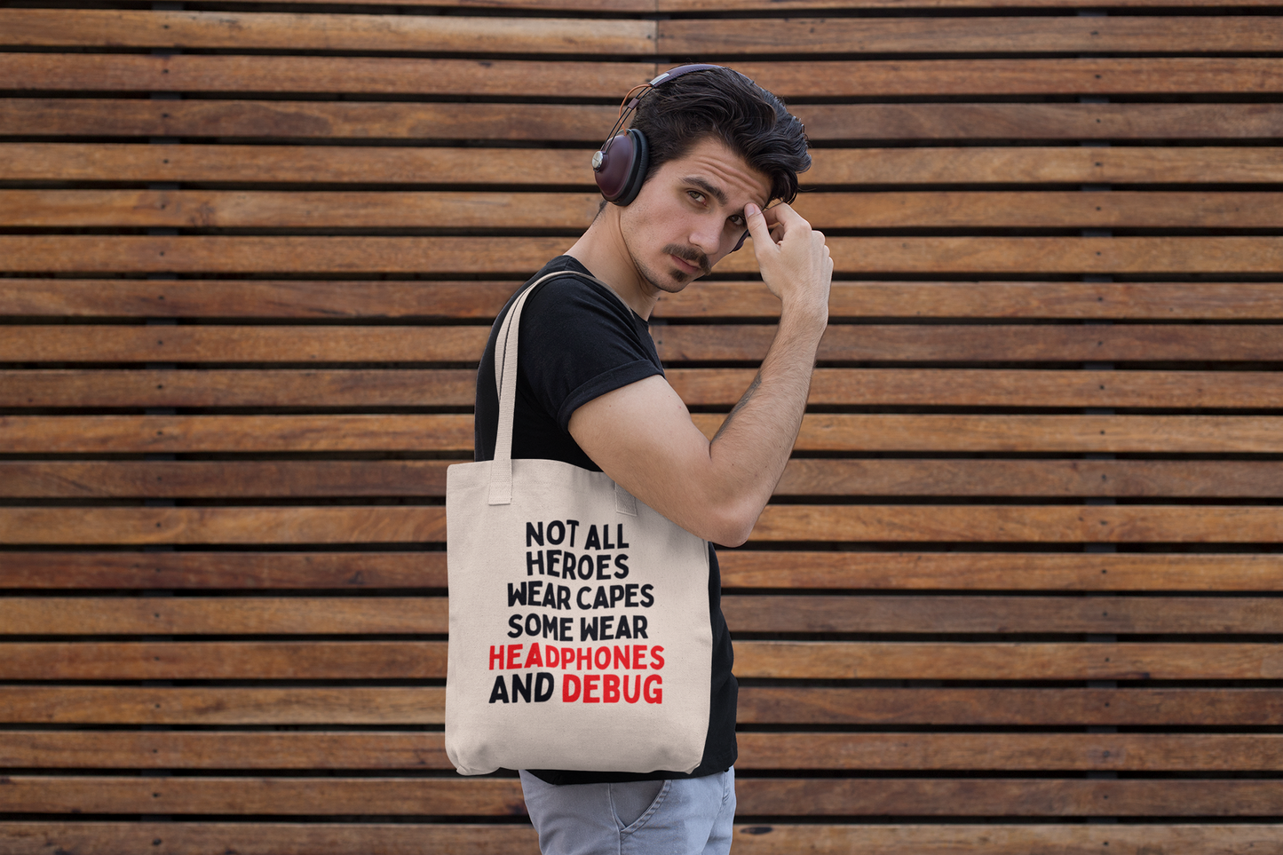 Not All Heroes Wear Capes, Some Wear Headphones And Debug Tote Bag