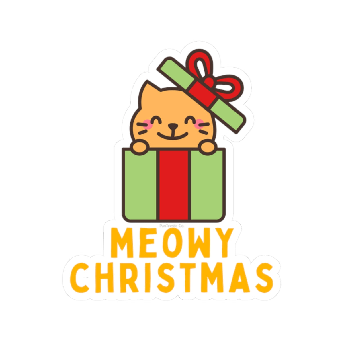 Meowy Christmas Kiss-Cut Sticker