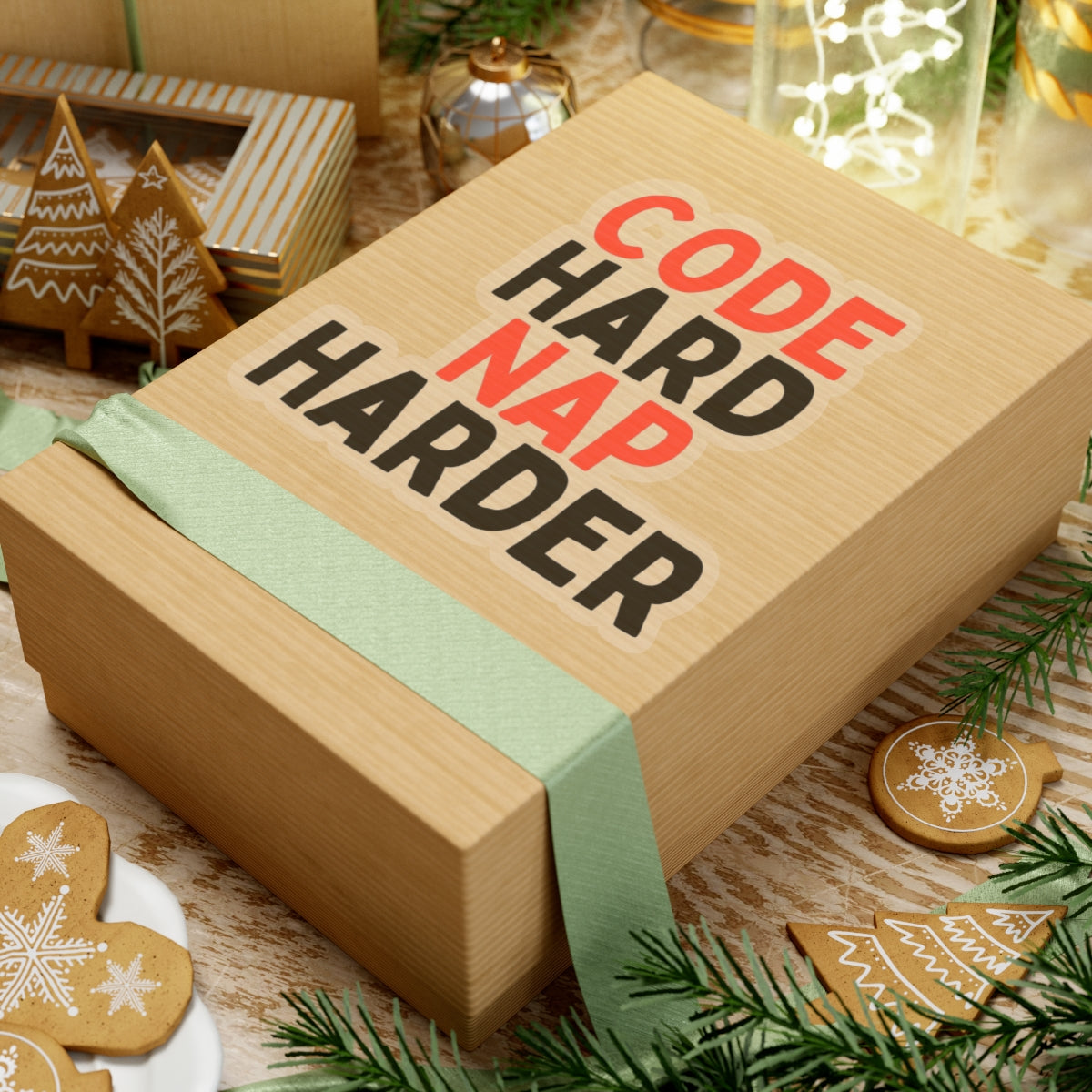 Code Hard, Nap Harder Kiss-Cut Stickers