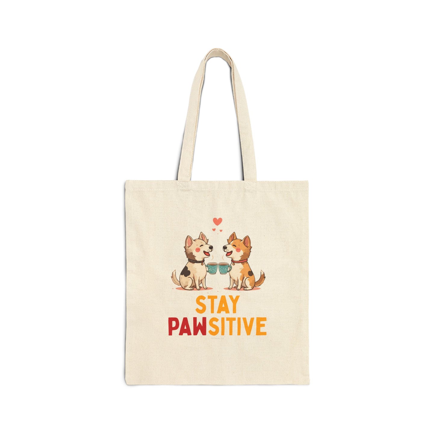 Stay Pawsitive Canvas Tote Bag