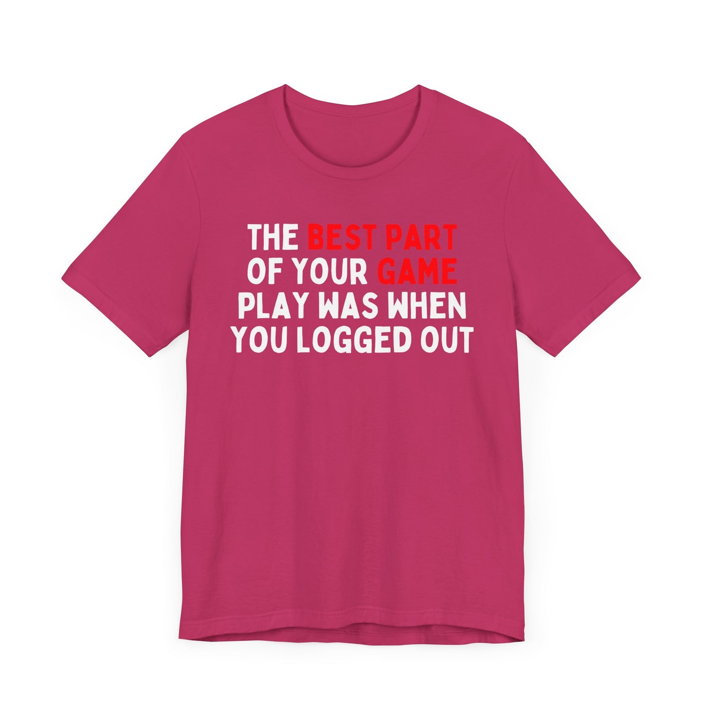 The Best Part of Your Game Play is Logging Out T-Shirt