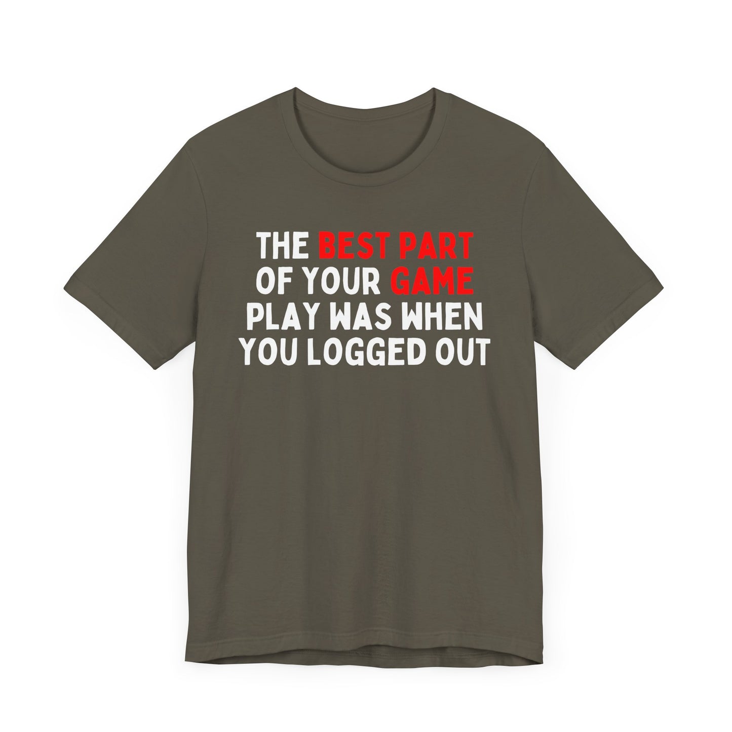 The Best Part of Your Game Play is Logging Out T-Shirt