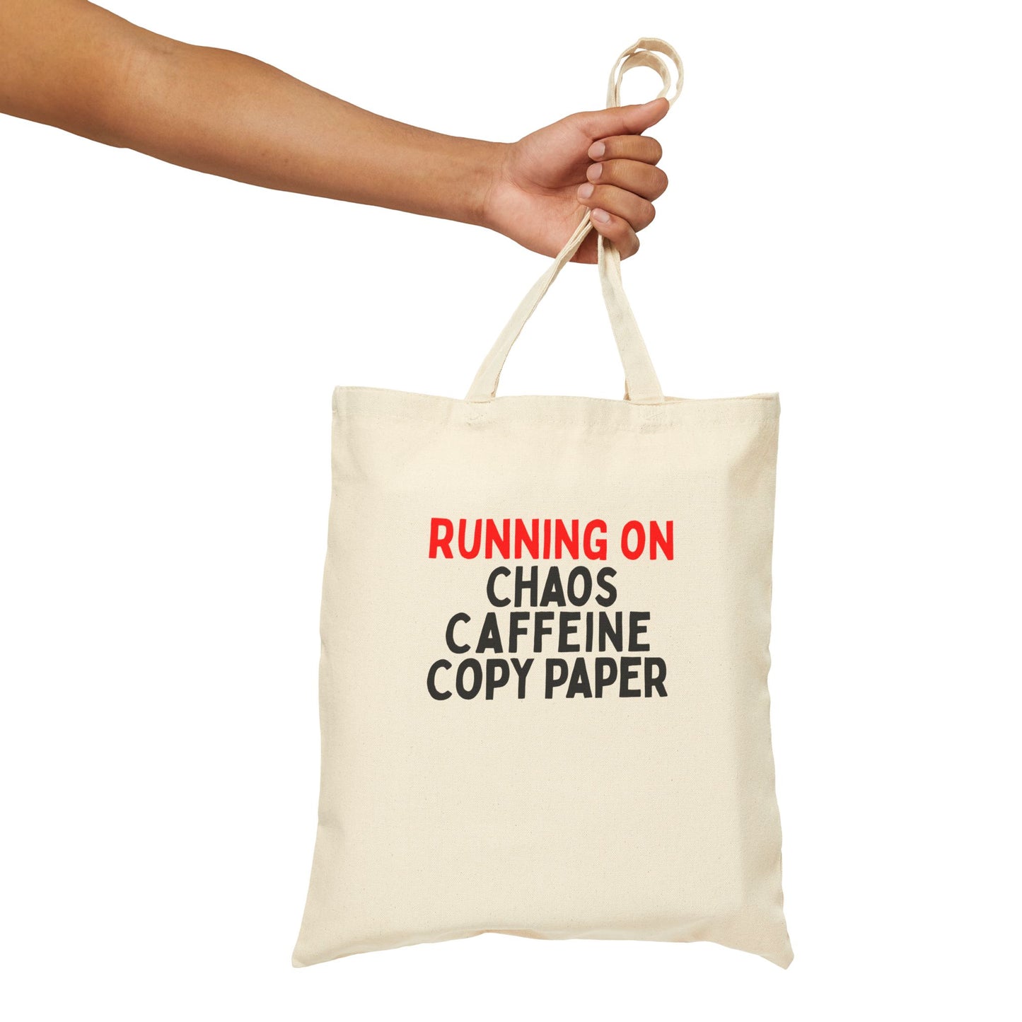 Running On Chaos, Caffeine, Copy Paper Tote Bag