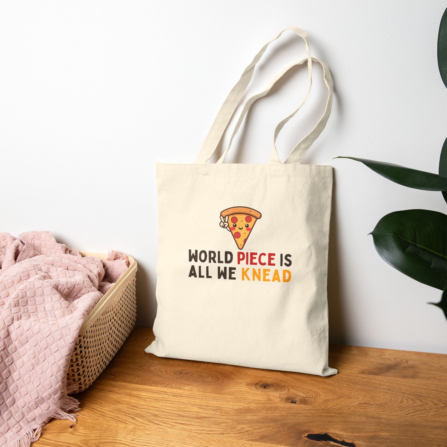 World Piece is All We Knead Canvas Tote Bag