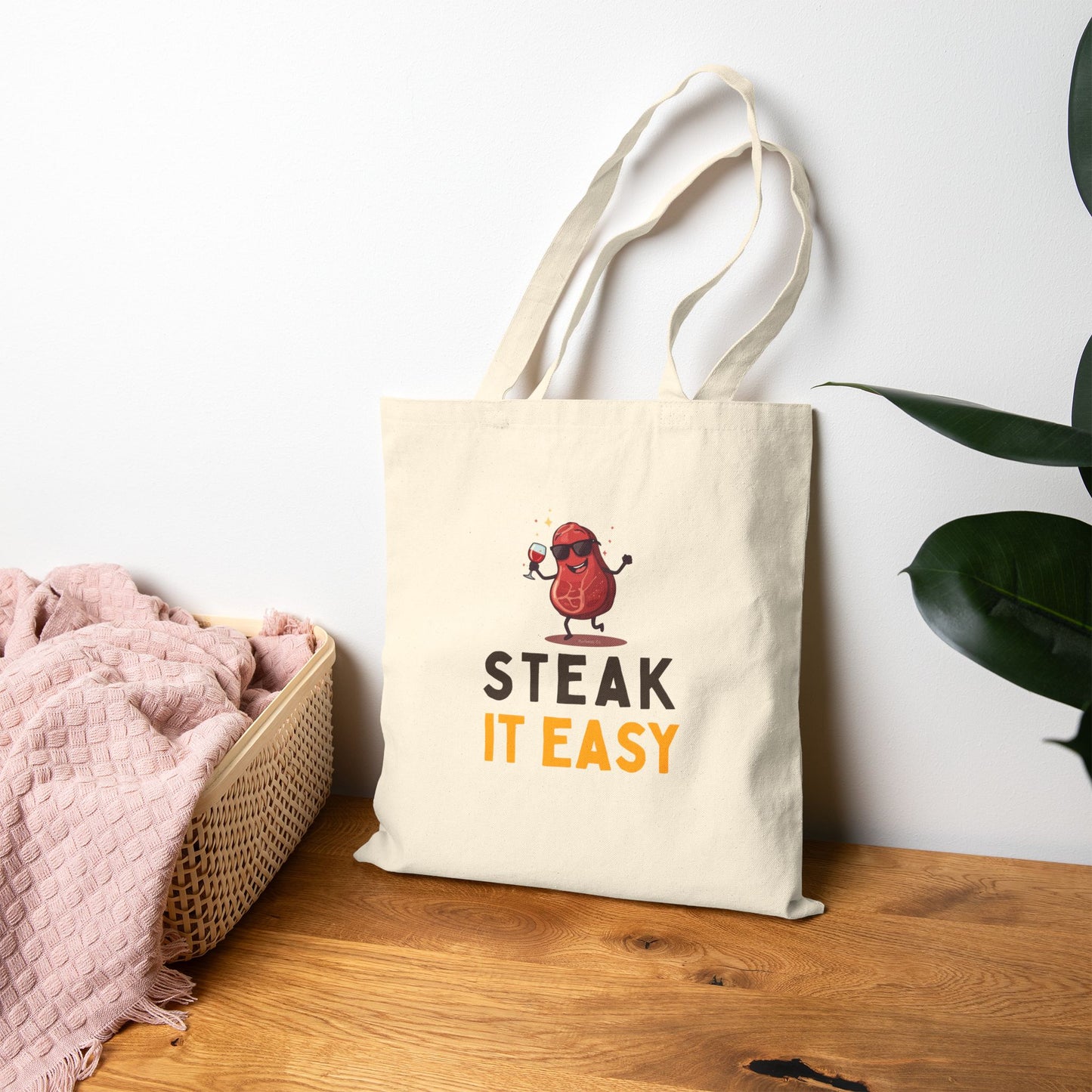 Steak It Easy Canvas Tote Bag