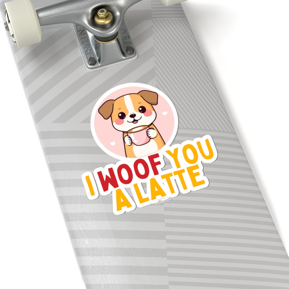 I Woof You A Latte Kiss-Cut Sticker