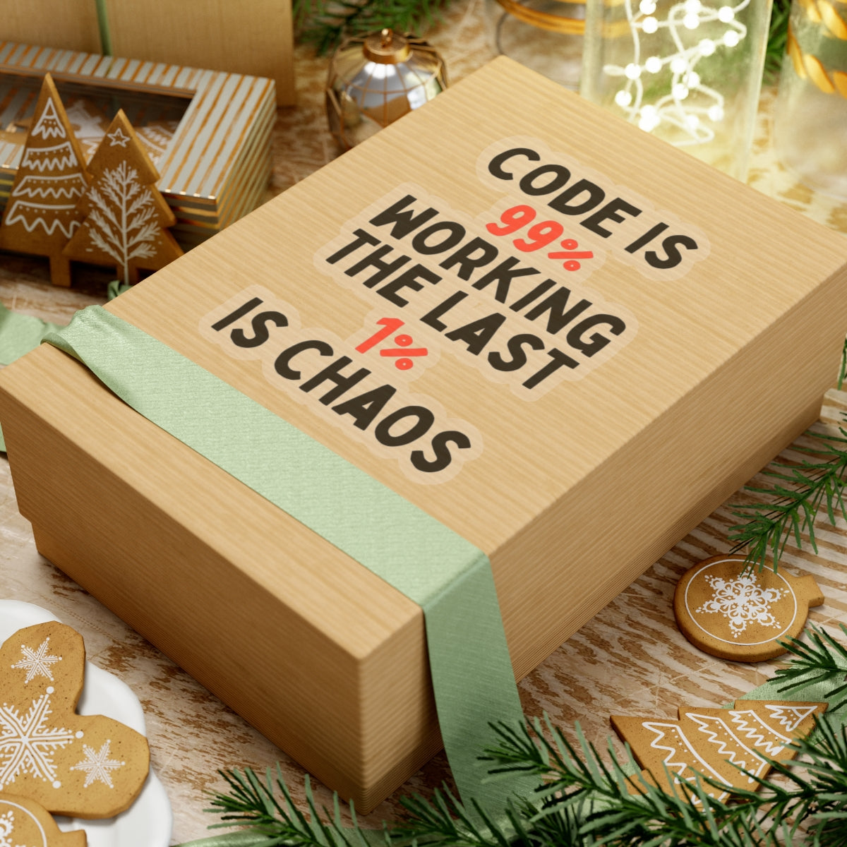 Code is 99% Working, the Last 1% is Chaos Kiss-Cut Stickers