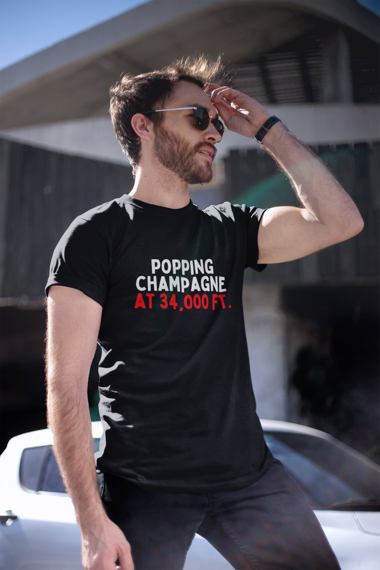 Popping Champagne At 34,000 Ft. T-Shirt